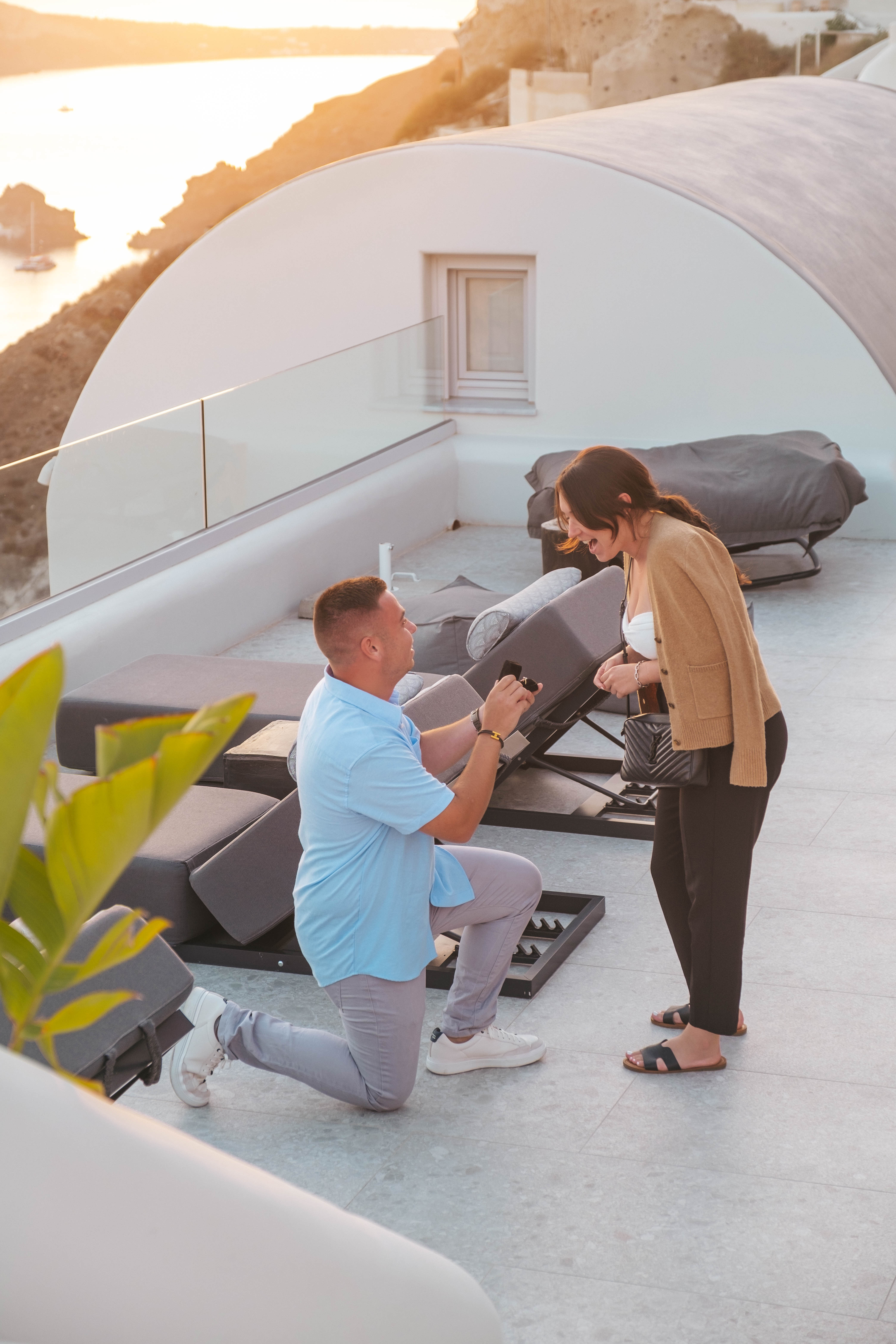 The proposal in Santorini